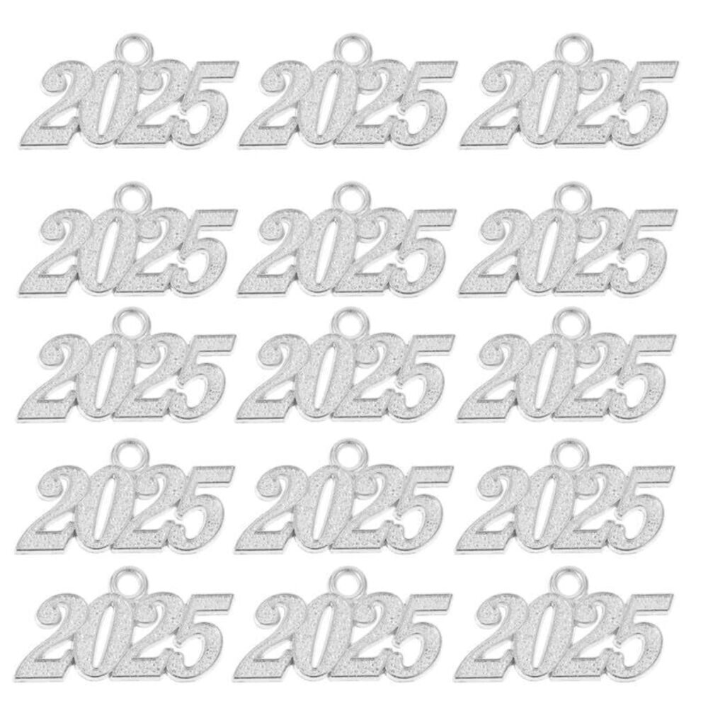 2115 100Pcs 2025 Graduation Tassel Charm: 2025 Year Charm for Graduation
